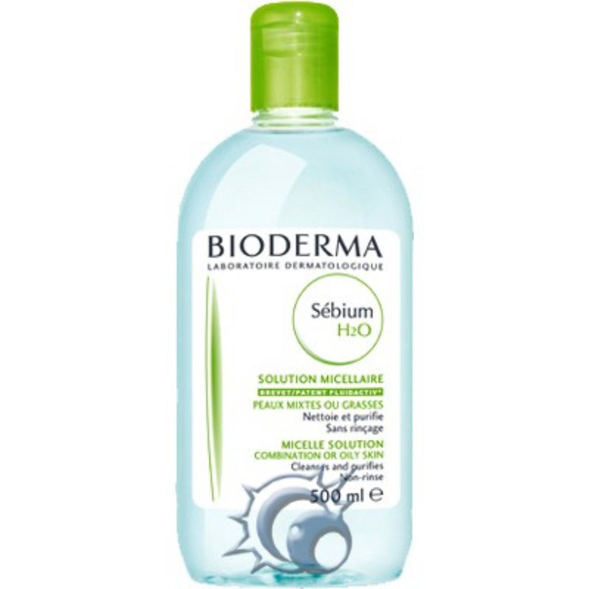Bioderma, Sebium H2O, Active Ingredients, Purifying, Micellar Water, For Combination To Oily Skin, 500 ml