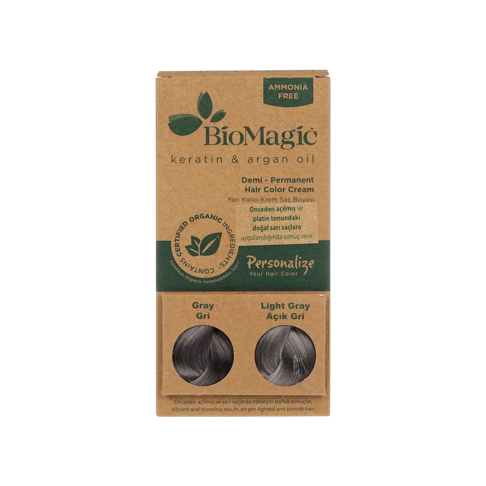 Biomagic, Biomagic, Keratin & Argan Oil, Demi-Permanent Hair Dye,  Grey, 250 ml *Tester