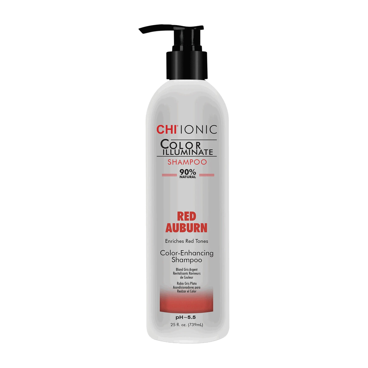 Chi, Ionic Color Illuminate, Paraben-Free, Hair Colour Shampoo, For Natural Hair Color & Color Treated Hair,  Red Auburn, 739 ml