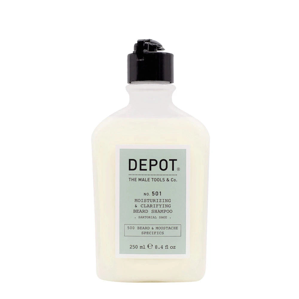 Depot, 500 Beard & Mustache Specifics No. 501, Beard Shampoo, Moisturizing & Clarifying, 250 ml