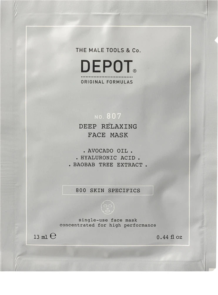 Depot, 800 Skin Specifics No. 807, Hyaluronic Acid, Nutri-Soothing, Sheet Mask, For Face, 13 ml