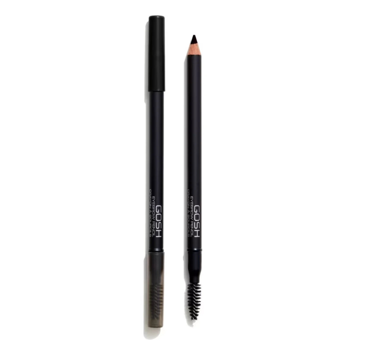 Gosh, Gosh, Eyebrow Cream Pencil & Brush 2-In-1, 02, Black, 1.2 g