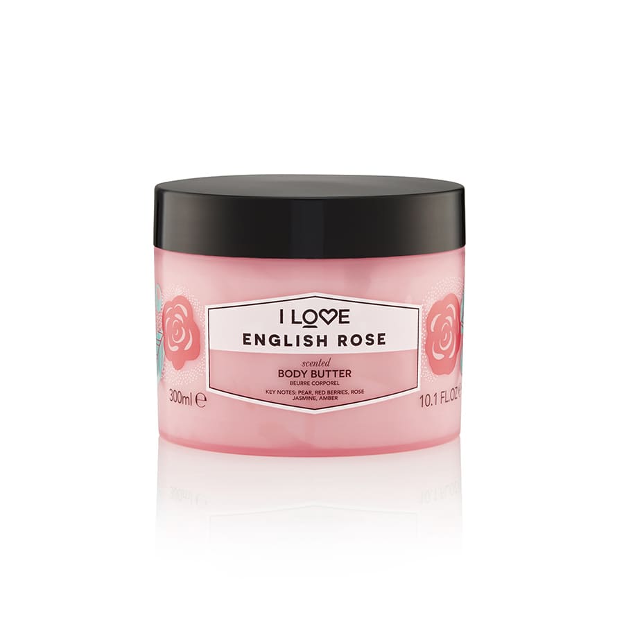I Love, Signature Collection, Vegan, Hydrating, English Rose, Body Butter, 330 ml