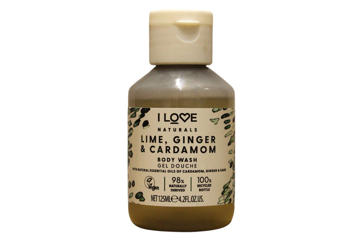 I Love, Naturals Collection, Vegan, Lime, Ginger & Cardamom, Hydrating, Shower Gel, For All Skin Types, 125 ml