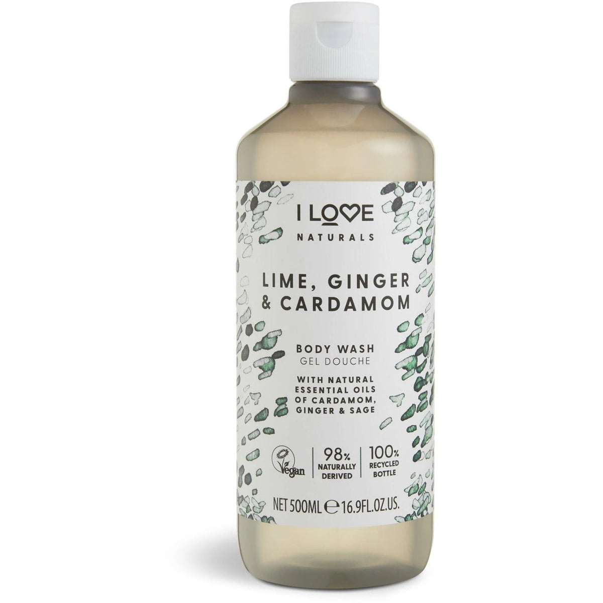 I Love, Naturals Collection, Vegan, Nourishing, Lime, Ginger & Cardamom, Body Wash, 500 ml