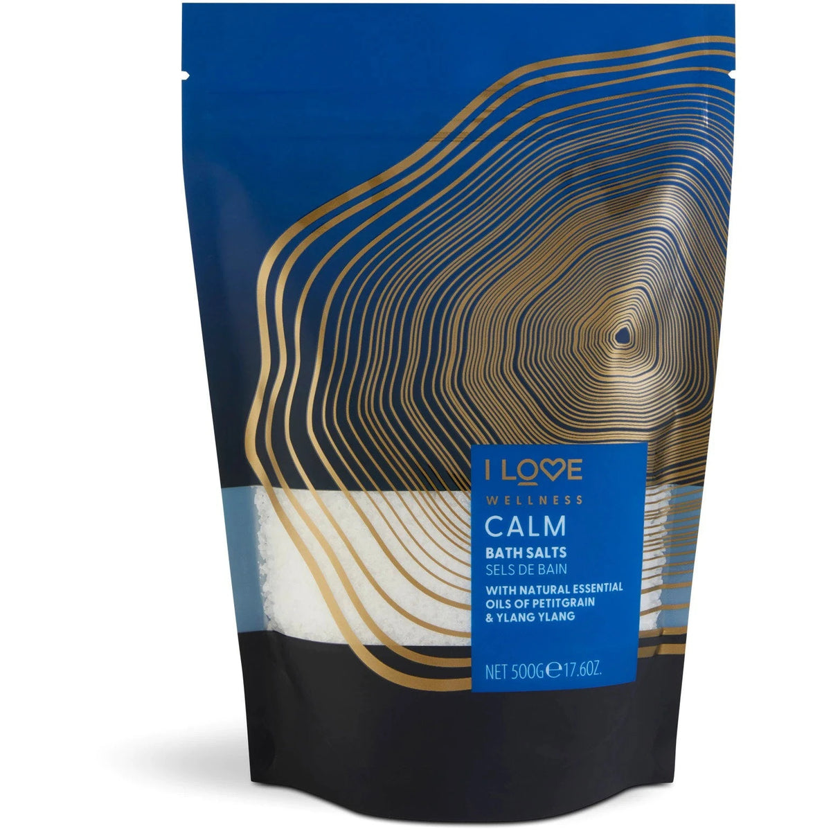 I Love, Wellness Calm, Essential Oils, Bath Salt, 500 g