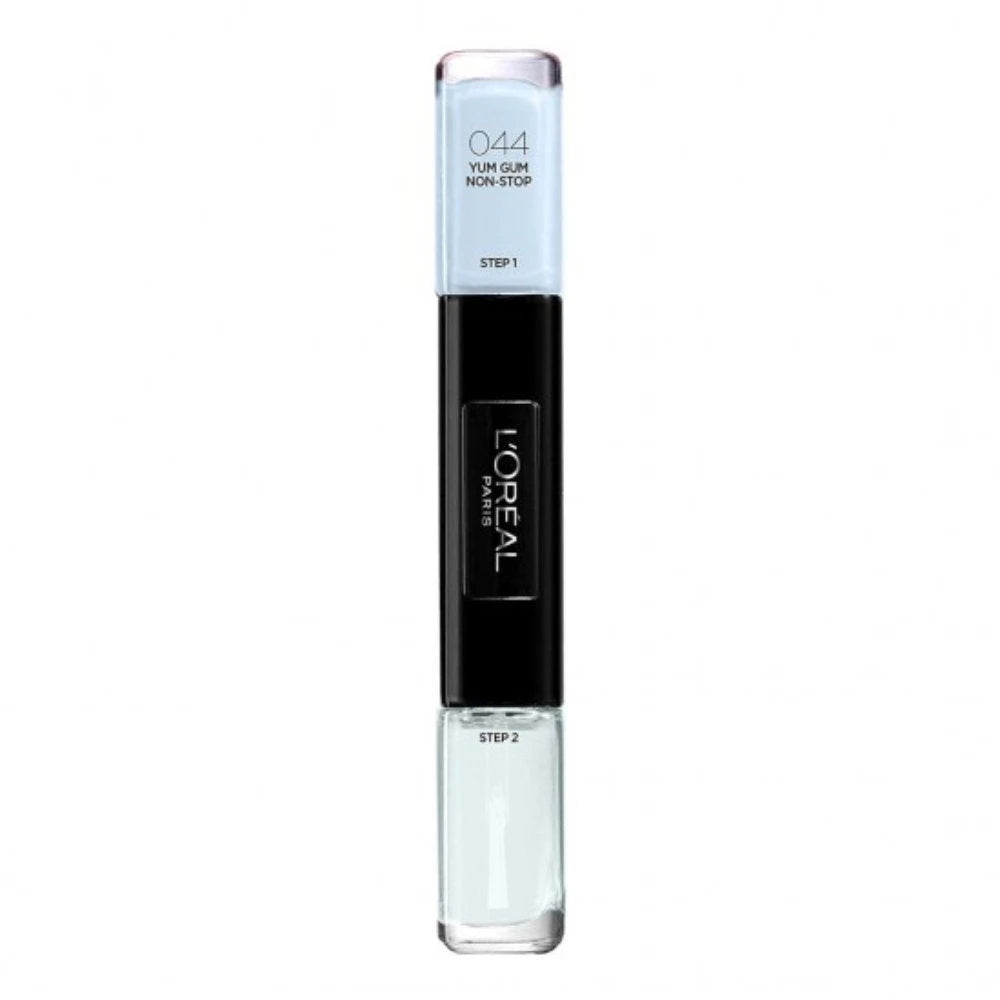L'Oreal Paris, Infallible, Nail Polish 2-In-1, 44, Yum Gum Non-Stop, 2 x, 5 ml
