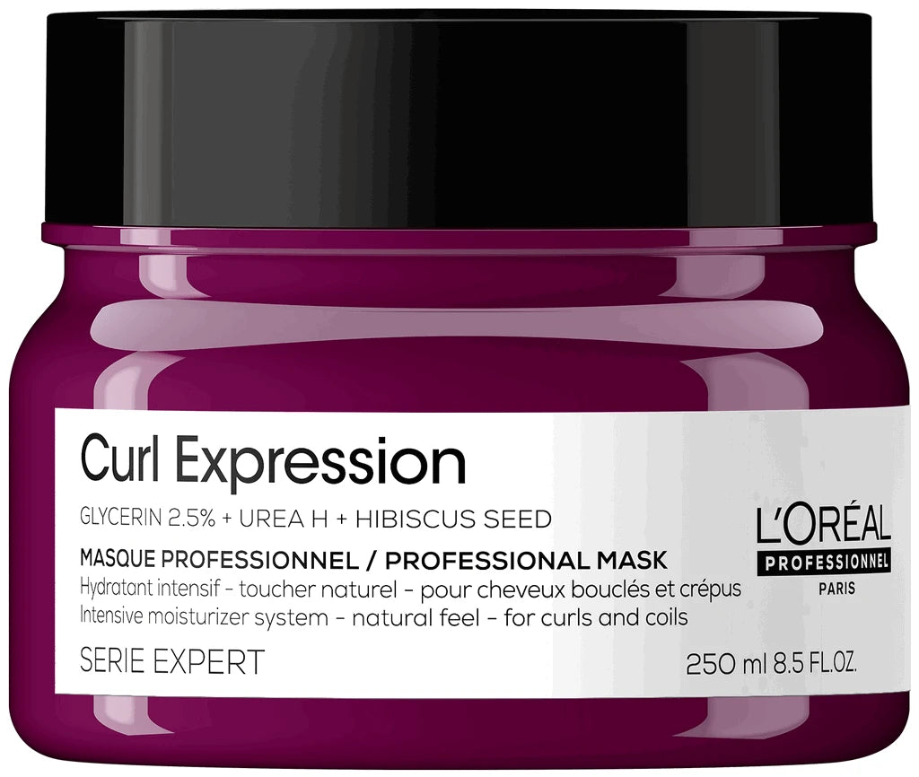 L'Oreal Professionnel, Serie Expert Curl Expression, Glycerin2.5% + Urea H + Hibiscus Seed, Hair Treatment Cream Mask, Intense Moisturizing, 250 ml