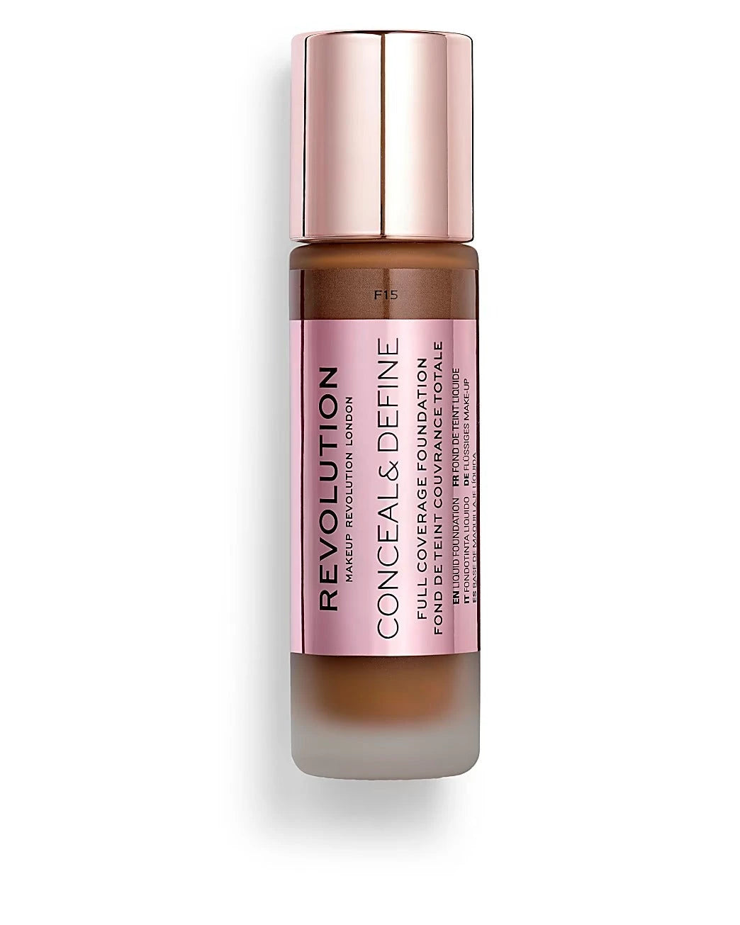 Makeup Revolution, Conceal & Define, Oil Free, Cream Foundation, F 15, 23 ml