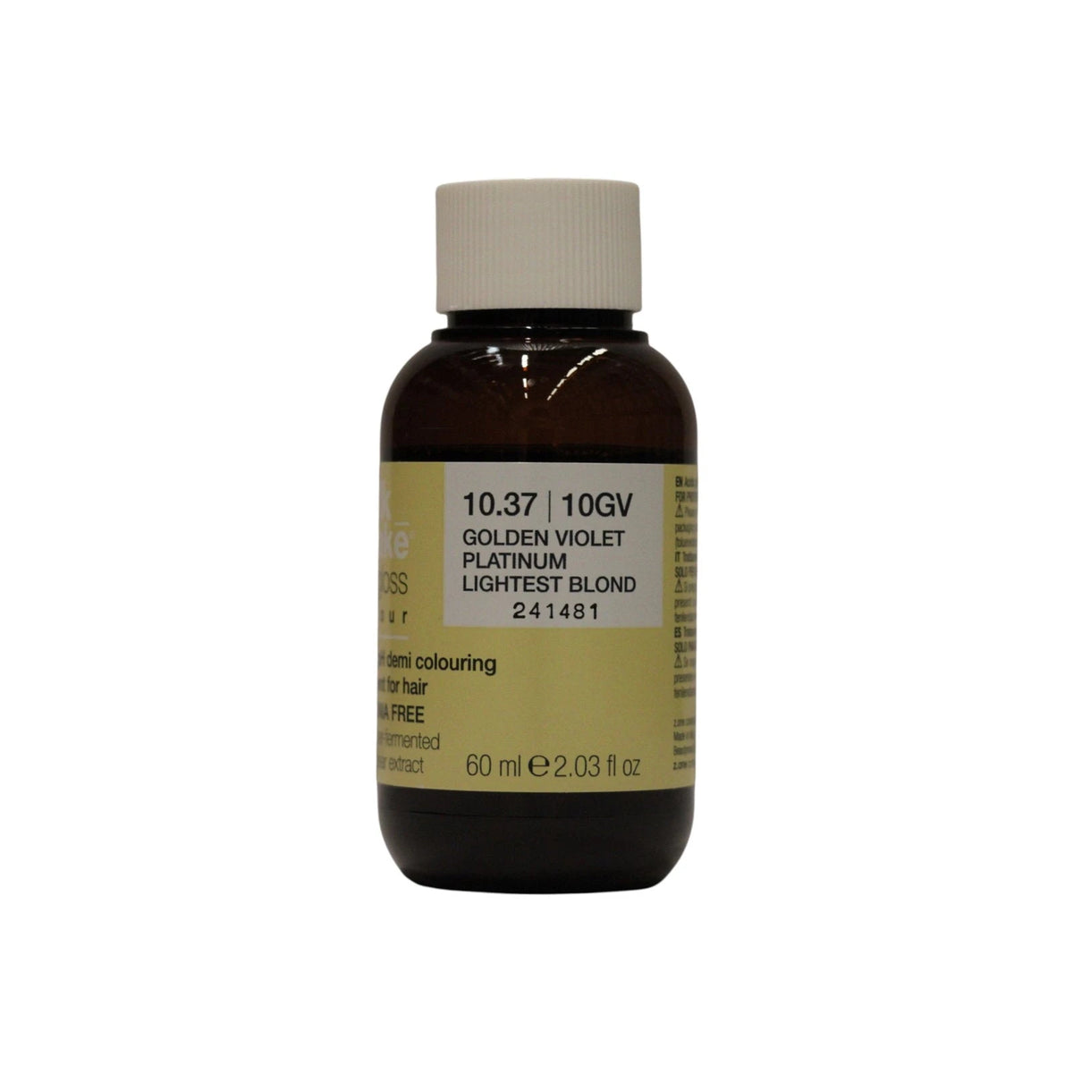 milk_shake The Gloss Kwaśny pH Kolor półtrwały 10.37 Złocisto-fioletowy najjaśniejszy platynowy blond 60 ml