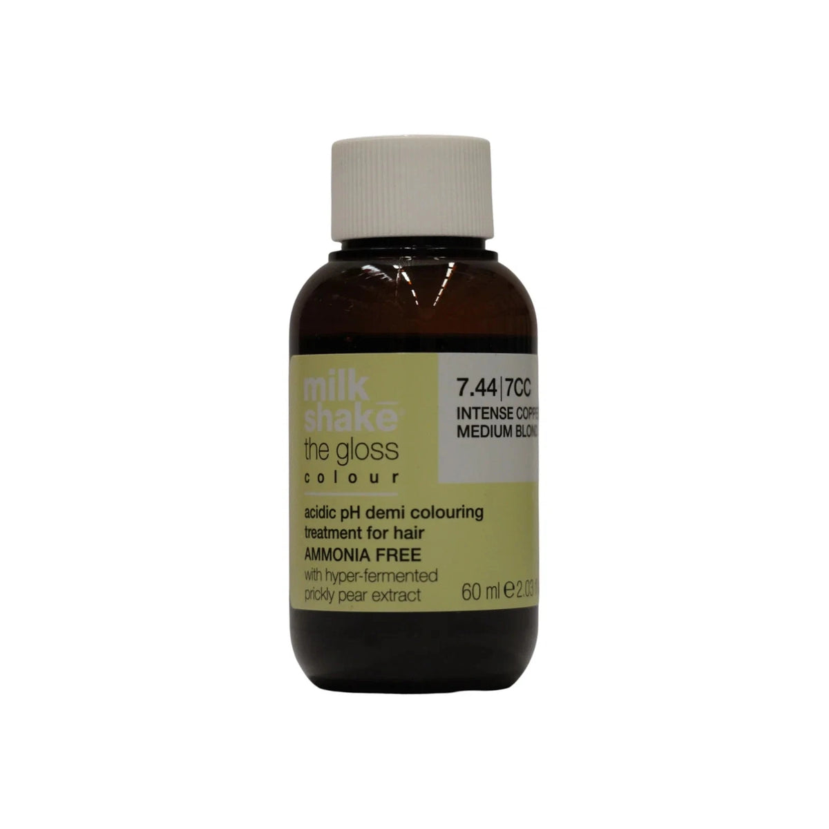 milk_shake The Gloss Acidic pH Półtrwała farba do włosów 7.44 Intensywna miedź średni blond 60 ml