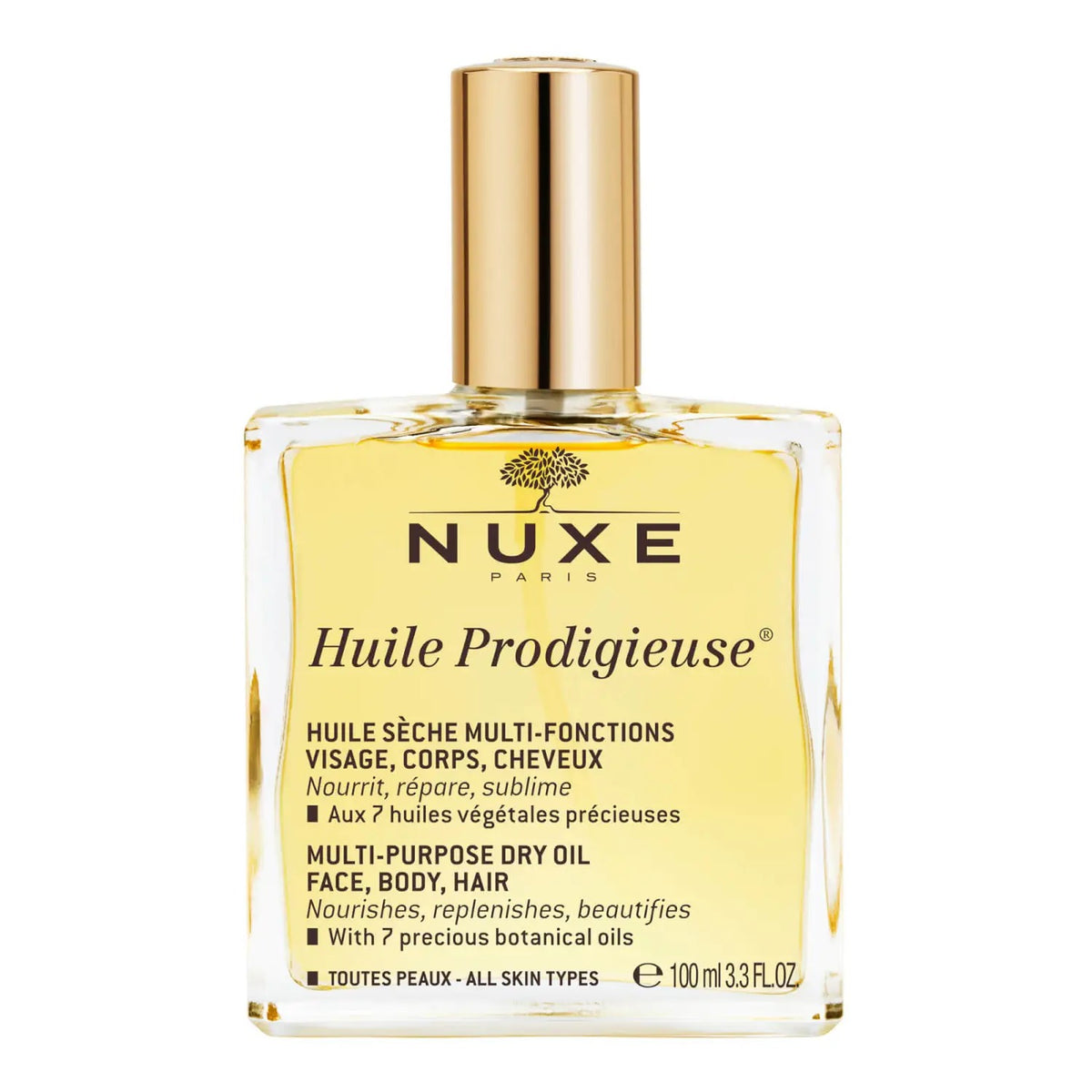 Nuxe, Huile Prodigieuse Multi-Purpose, Nourishing, Body Oil, For Face, Body & Hair, 100 ml