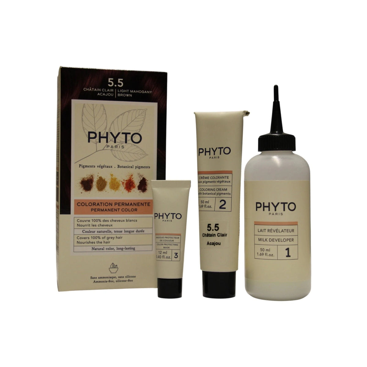 Phyto Color Kit Trwała farba do włosów 5.5 Jasny mahoniowy brąz 50 ml