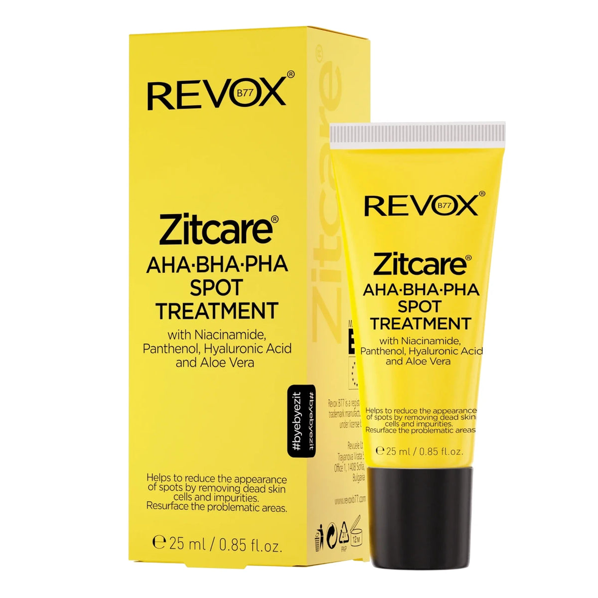 Revox B77, Zitcare, AHA/BHA/PHA, Anti-Blemish, Local Treatment Cream, For Acne And Blemishes, For Face, 25 ml