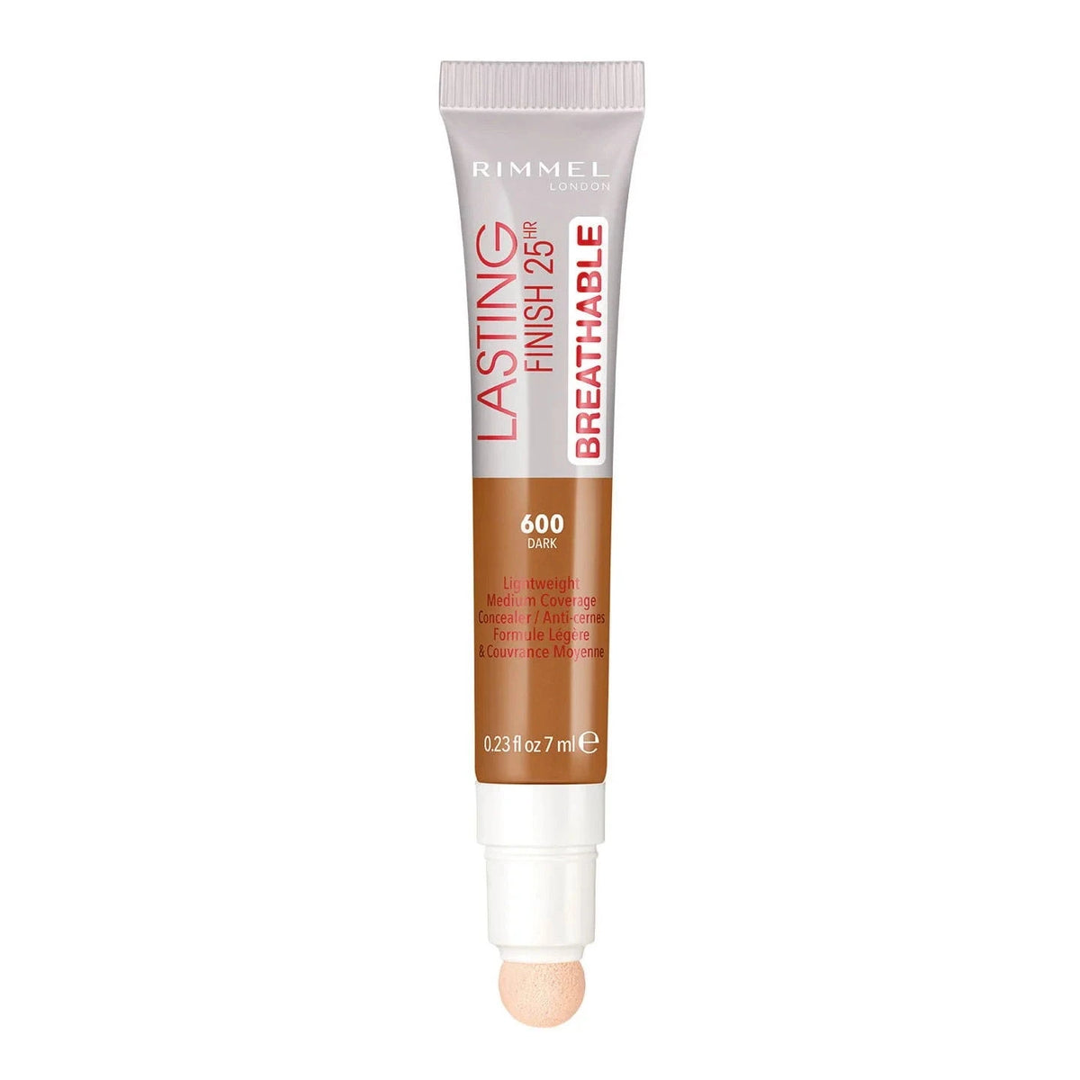 Rimmel London, Lasting Finish, Natural Medium Coverage, Cream Concealer, 600, Dark, 7 ml