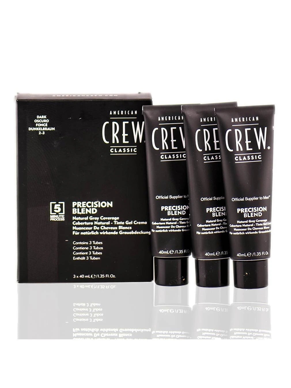 Set American Crew: Precision Blend, Semi-Permanent Hair Dye, 2-3 , 40 ml + Precision Blend, Semi-Permanent Hair Dye, 2-3 , 40 ml + Precision Blend, Semi-Permanent Hair Dye, 2-3 , 40 ml