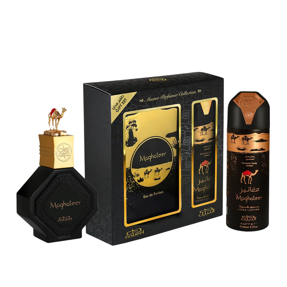 Set Nabeel: Maghateer, Eau De Parfum, For Men, 100 ml + Maghateer, Deodorant Spray, For Men, 100 ml