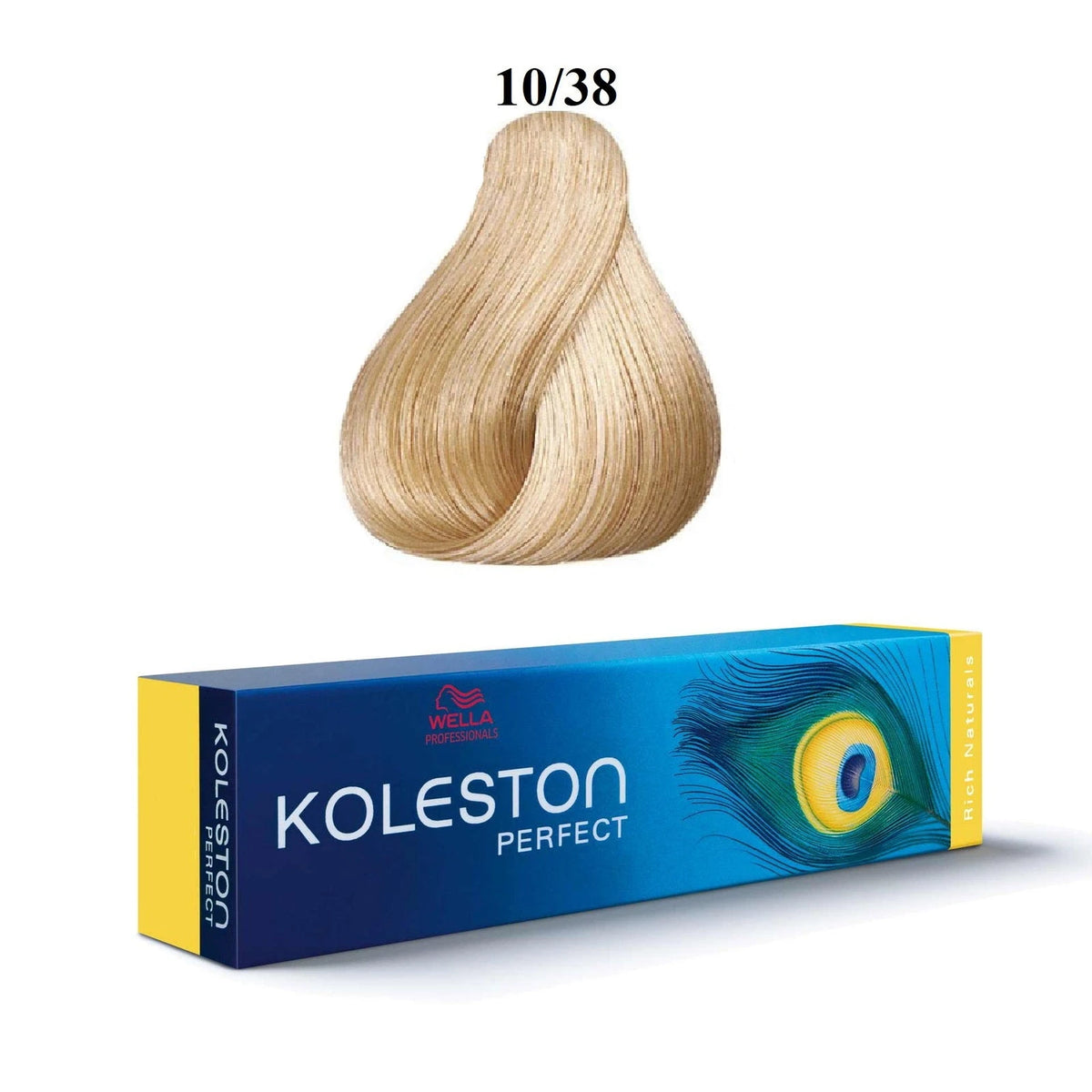 Wella Professionals, Koleston Perfect, Permanent Hair Dye, 10/38 Bright Light Blonde Golden Blue, 60 ml